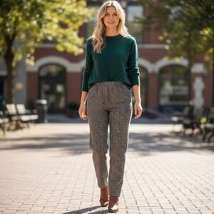 Vintage Styleworks Women's Tweed Pants Sz 16 Straight Leg‎ High Rise Multi Color